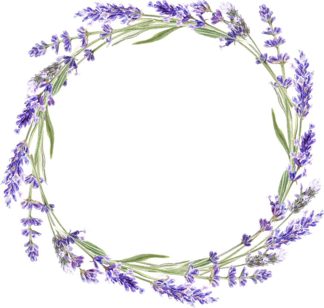 Watercolor lavender wreath