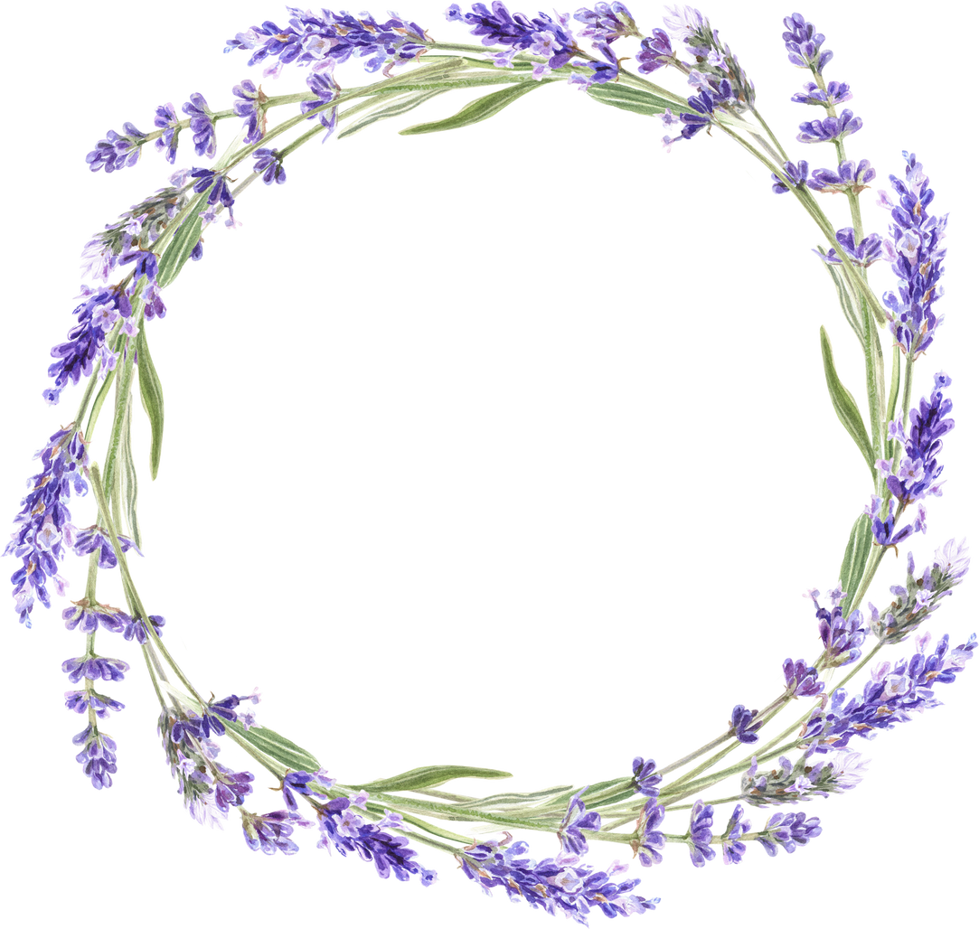 Watercolor lavender wreath